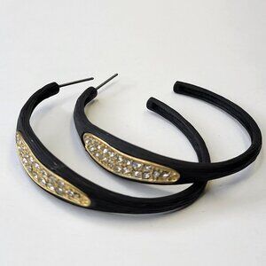 Black Hoop Earrings With crystals